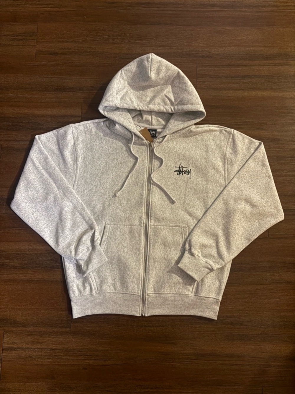 Stussy Basic Zip Hoodie Heather Grey